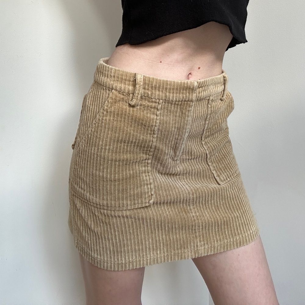 Corduroy Mini Skirt with Pockets